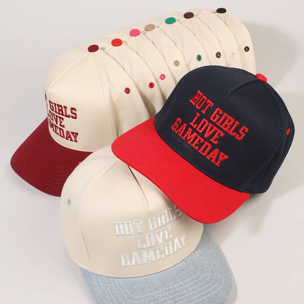HOT GIRLS LOVE GAMEDAY Embroidery Trucker Hat