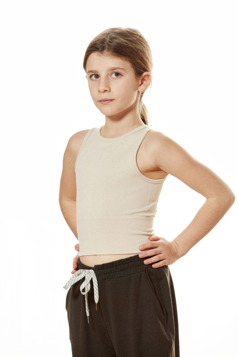 Girls Chevron Crop Top- Multiple Colors