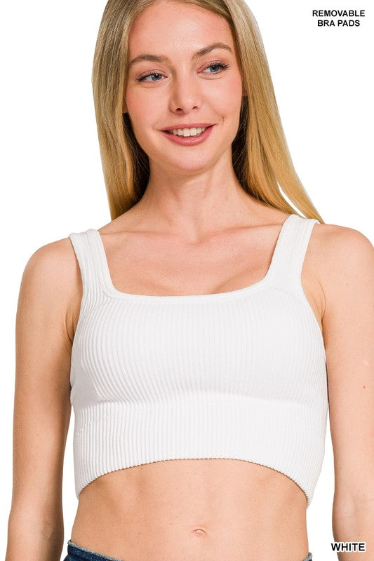 Missy Ribbed & Padded Crop- Multiple