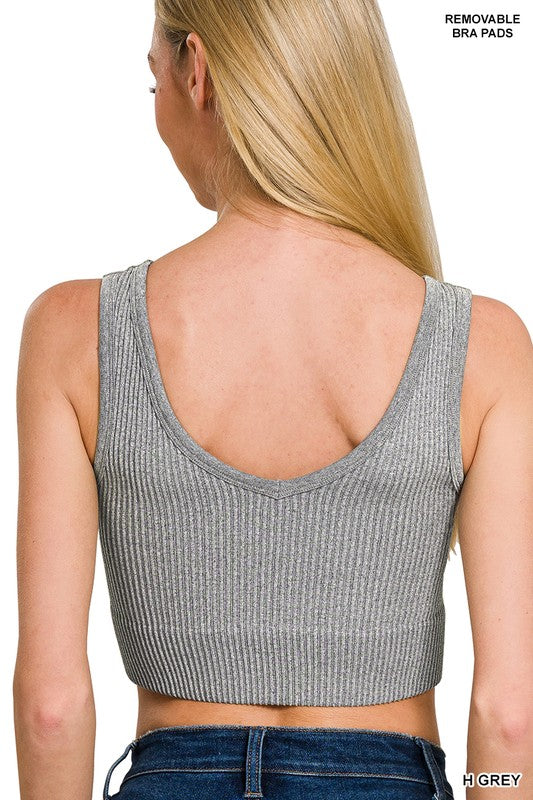 Missy Ribbed & Padded Crop- Multiple