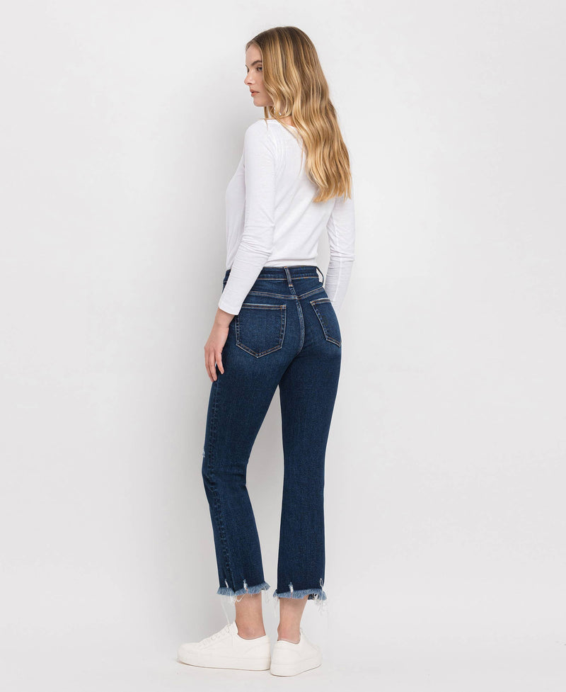 HIGH RISE CROSSOVER WAISTBAND KICK FLARE JEANS