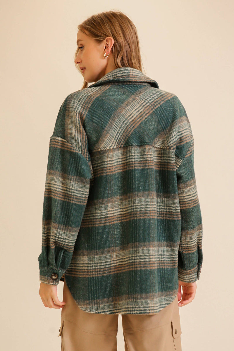 Fall Vibes Plaid Print Shacket