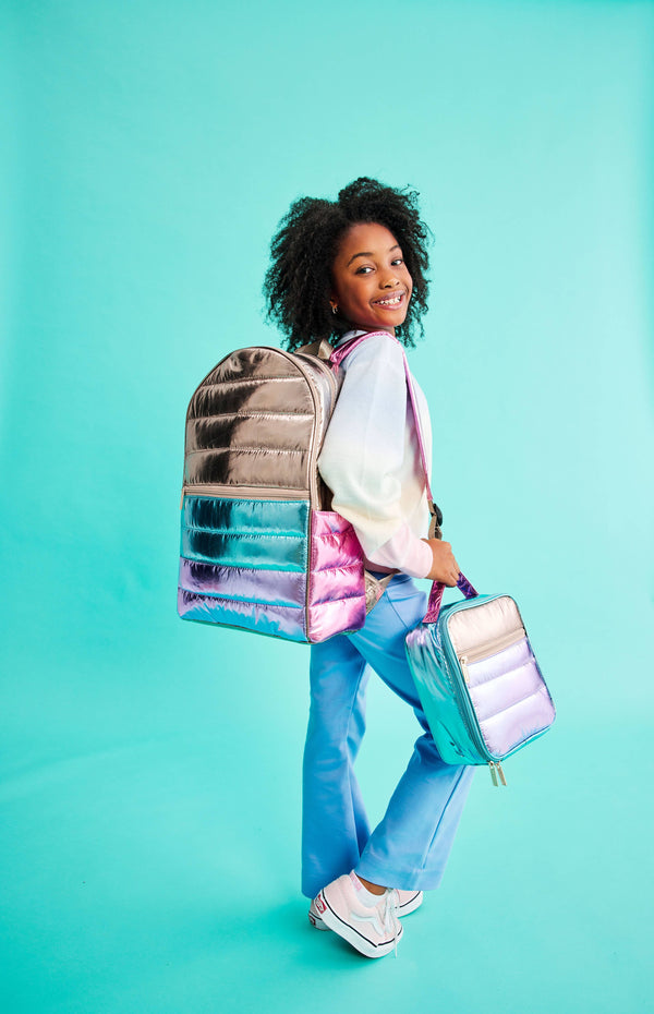 Color Block Puffy Lunch Box