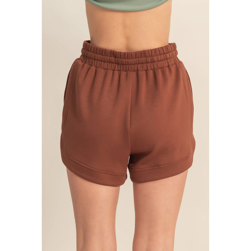 Scuba Elasticized Waist Casual Loose Sweat Shorts