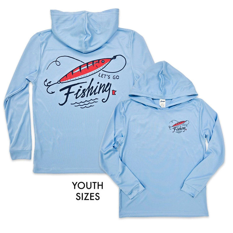 Let's Go Fishing UPF Lightweight Hoodie - Youth