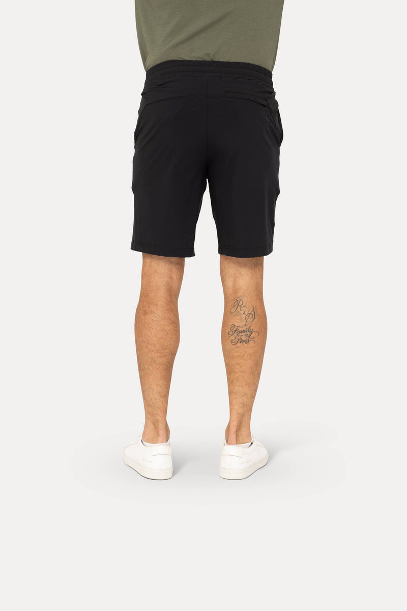 Drawstring Shorts with Pockets: BLACK OLIVE