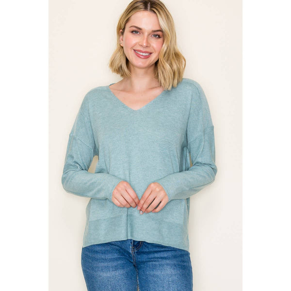 V NECK PULLOVER SWEATER