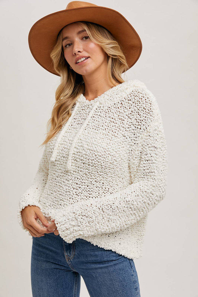 Popcorn Hooded Sweater