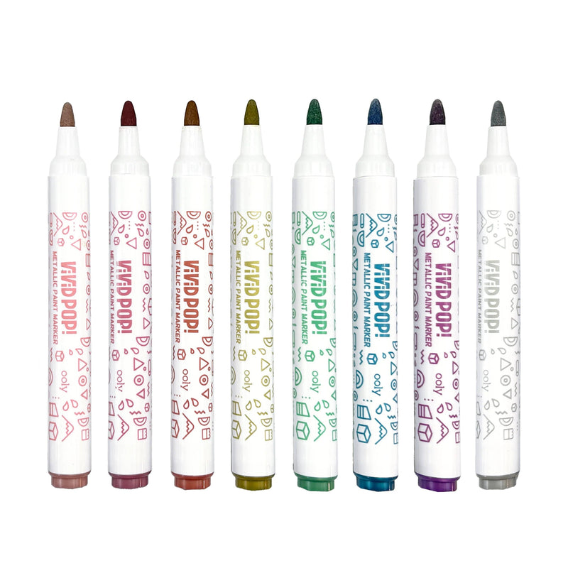 Vivid Pop! Water-Based Paint Markers: Metallic (Set of 8)