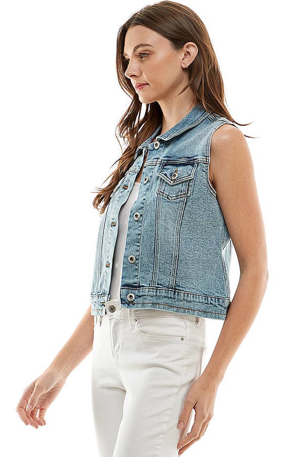 Women's Spandex Denim Vest