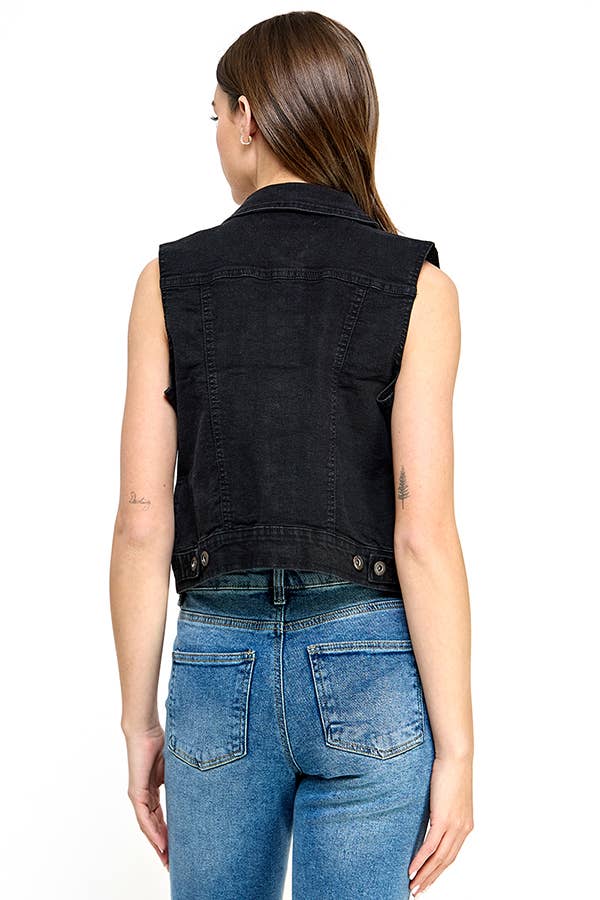 Women's Spandex Denim Vest