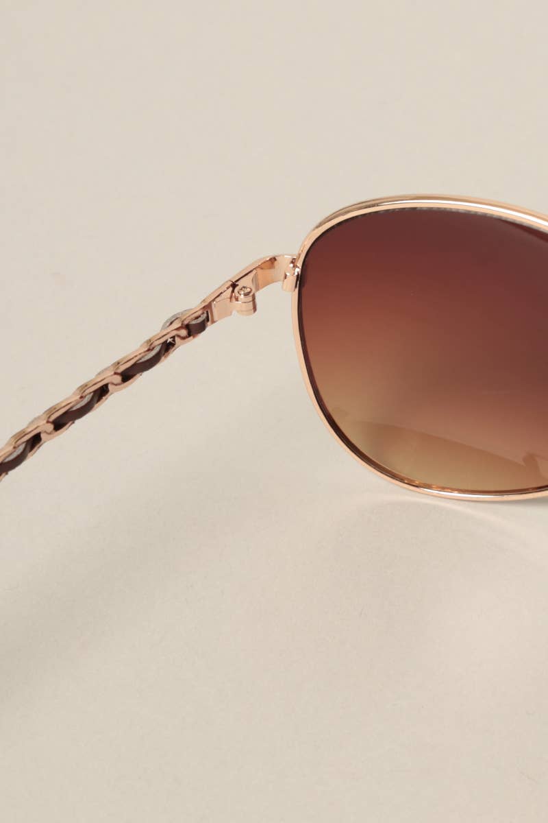 Women's Chain Detail Aviator Sunglasses