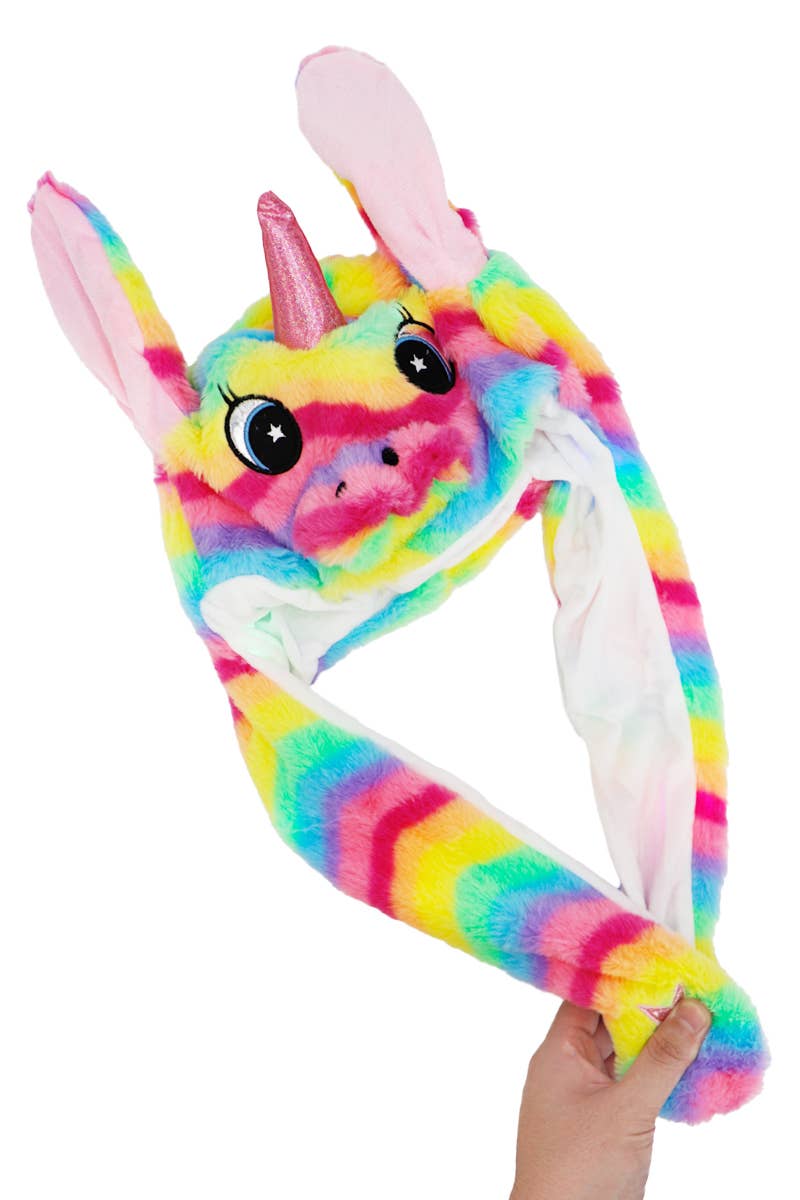 Unicorn Fluffy Fur LED Light-Up Ear Moving Hat