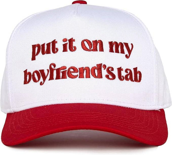 Put It On My Boyfriends Tab Hat - White/Red