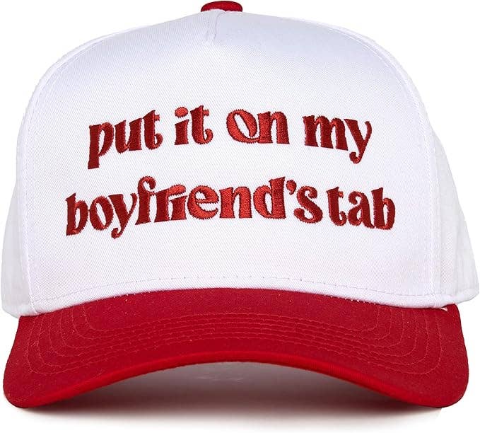 Put It On My Boyfriends Tab Hat - White/Red