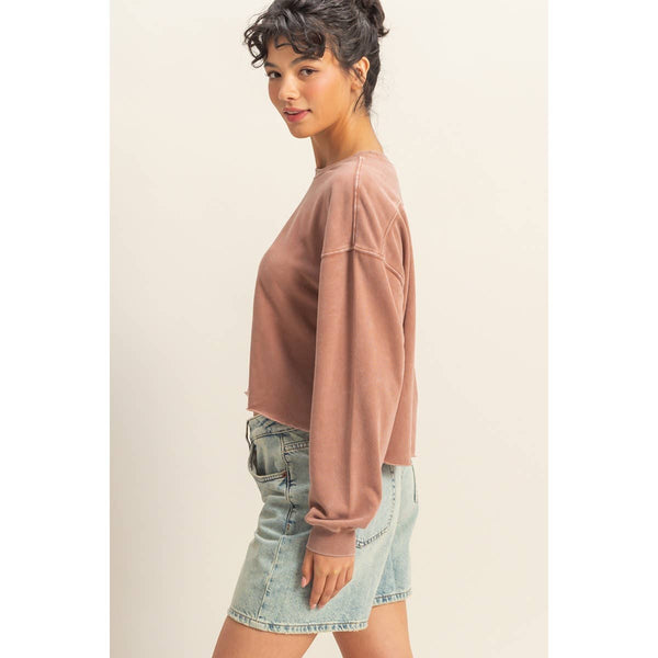 Nita Cropped Sweatshirt With Raw Hem