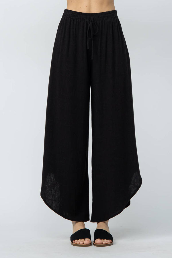CURVED LINEN PANTS