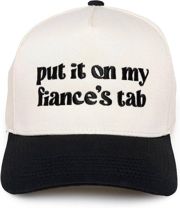 Two Tone Cap -  Put It On My Fiance's Tab - Beige/Black
