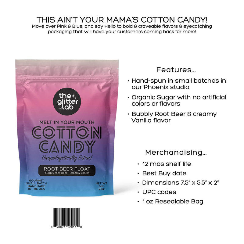 Root Beer Float Gourmet Cotton Candy - Small Batch Treats