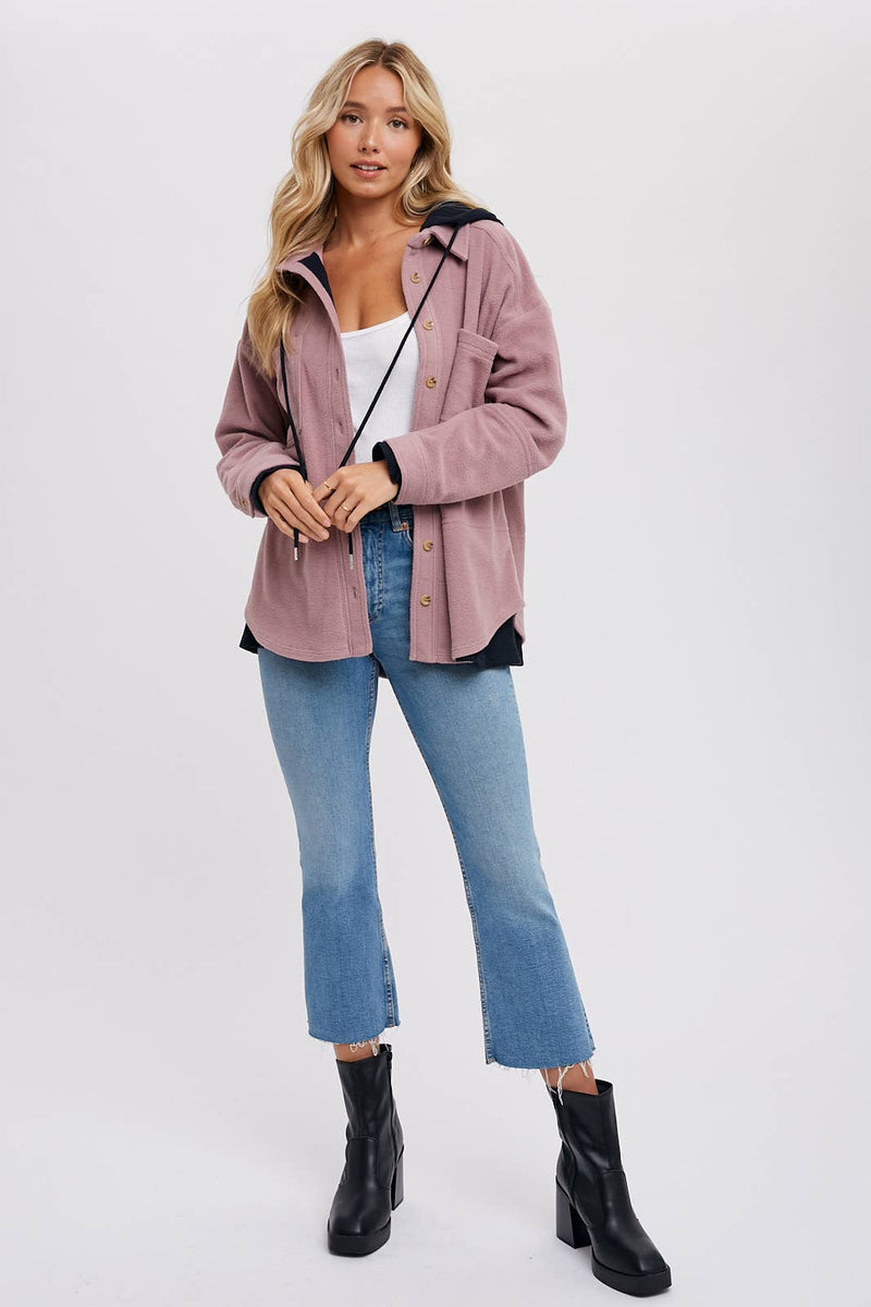 Monice Fleece Shacket with Hood