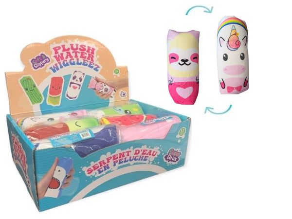 Cute Reversible Plush Water Wigglers - 6 Assorted