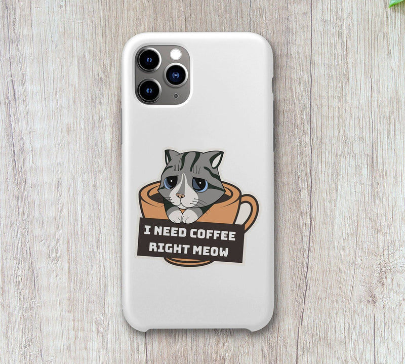 I Need Coffee Right Meow Sticker