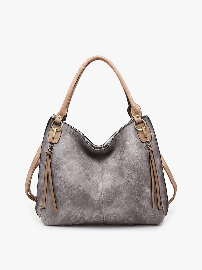 M1860DS Connar Distressed Side Pocket Tote