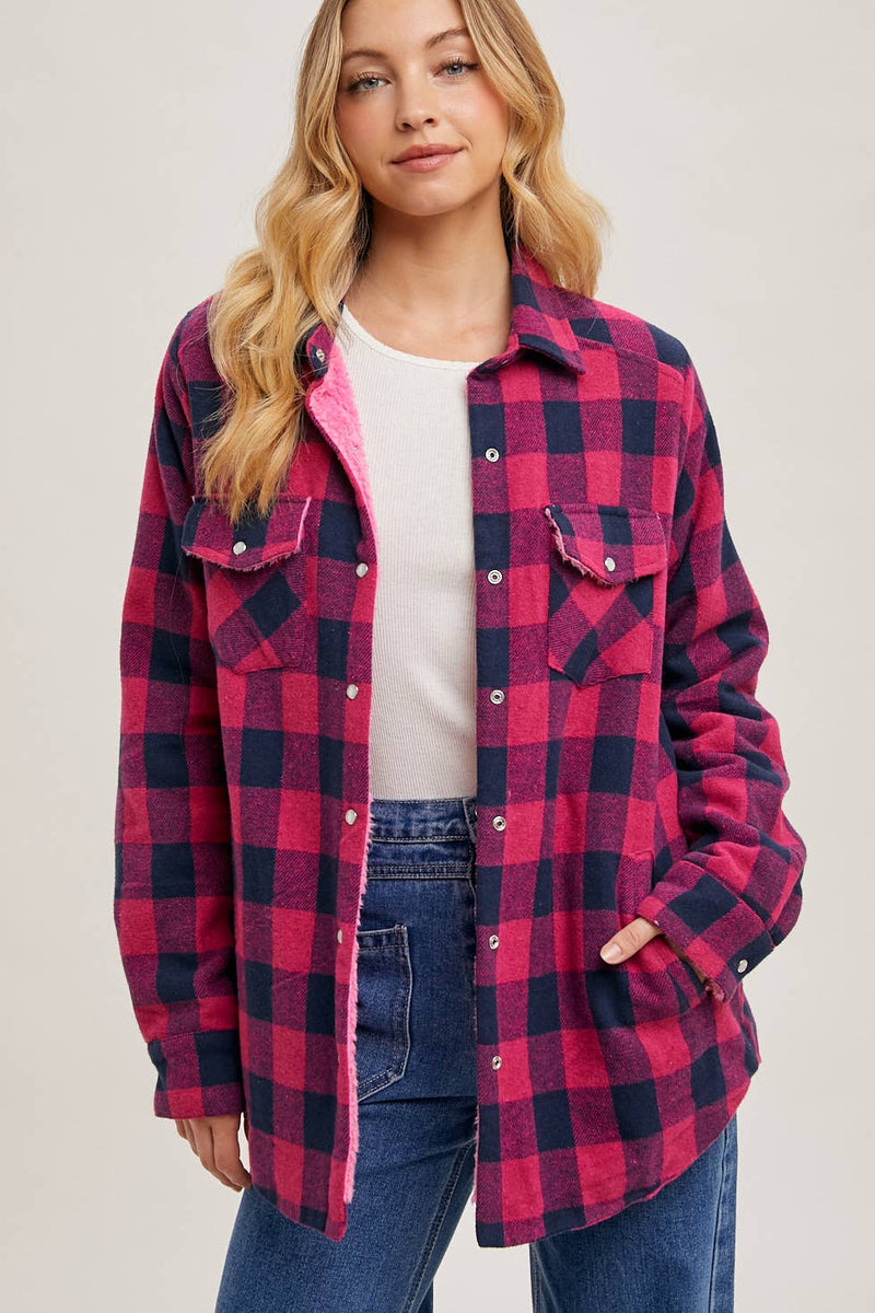 BUFFALO PLAID SHERPA-LINED SHACKET