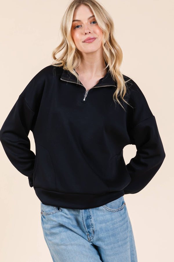 SOFT BRUSHED FLEECE QUARTER ZIP