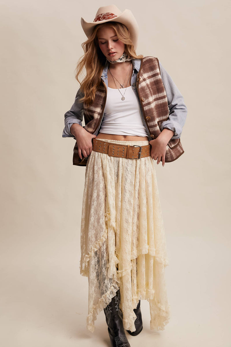 Riana eversible Plaid Sherpa Vest