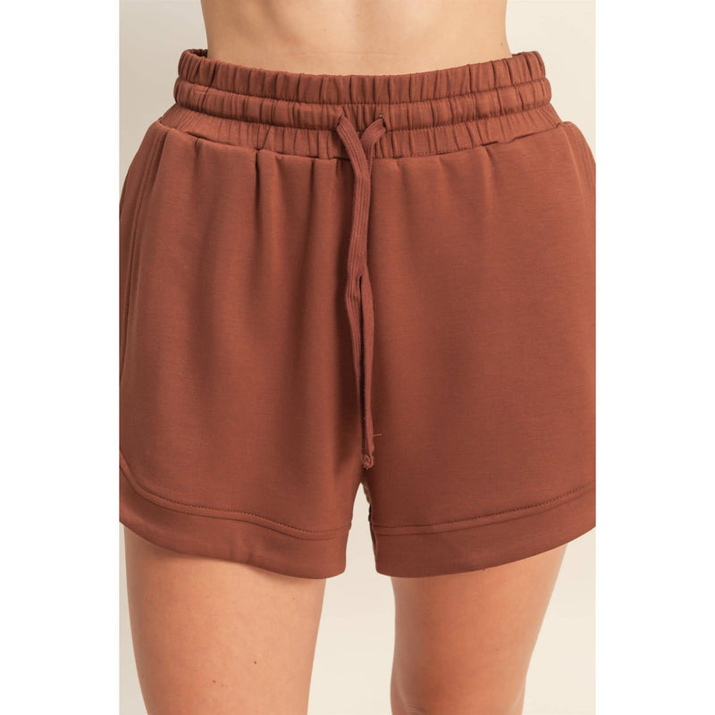 Scuba Elasticized Waist Casual Loose Sweat Shorts