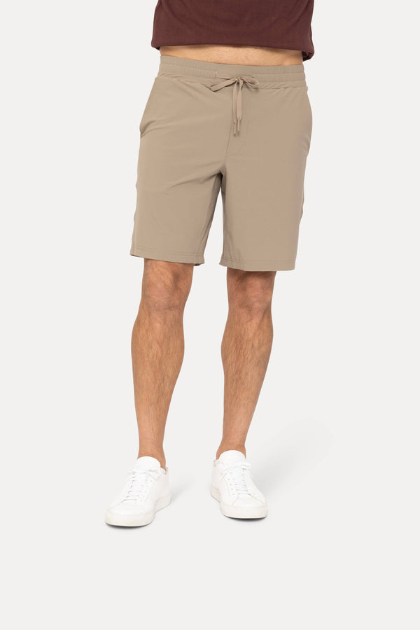 Drawstring Shorts with Pockets: BLACK OLIVE