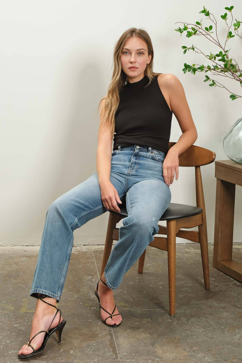Brynn Mock Neck Sweater Tank