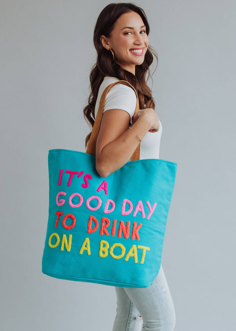 Giant Drink On A Boat Tote- Multiple Colors