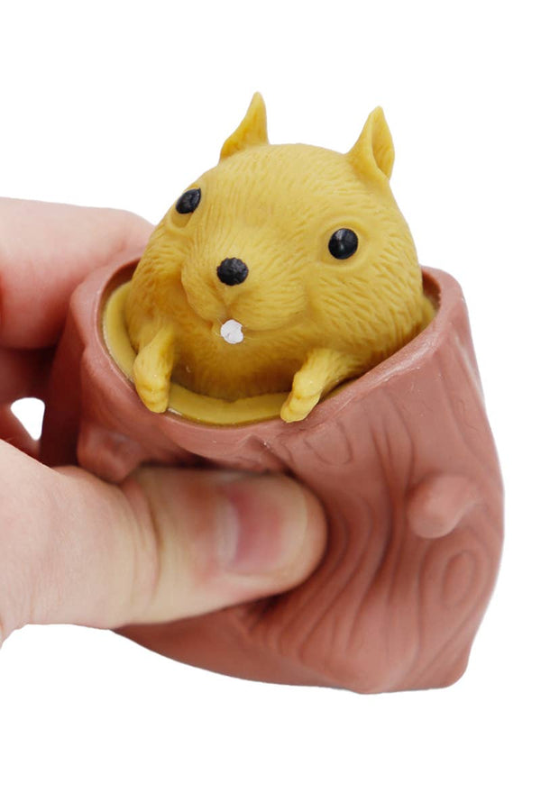 Chipmunk Squirrel Pop-Up Squeeze Stretch Pull Squishy Toy