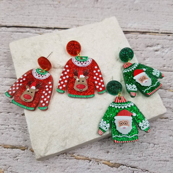 Confetti Sweater Christmas Earrings