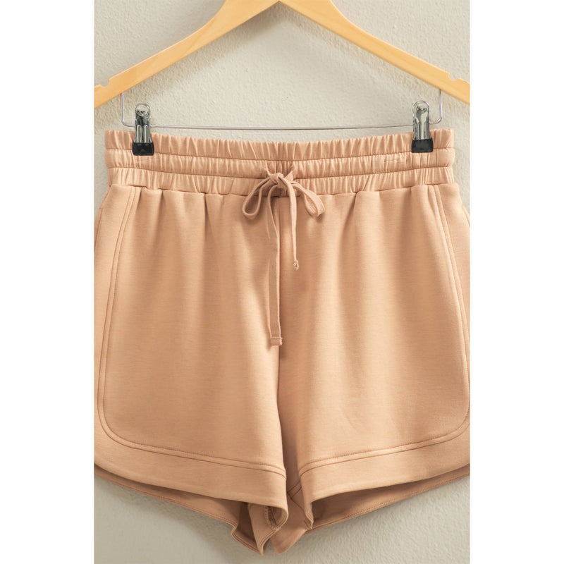 Scuba Elasticized Waist Casual Loose Sweat Shorts