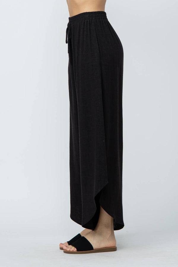 CURVED LINEN PANTS