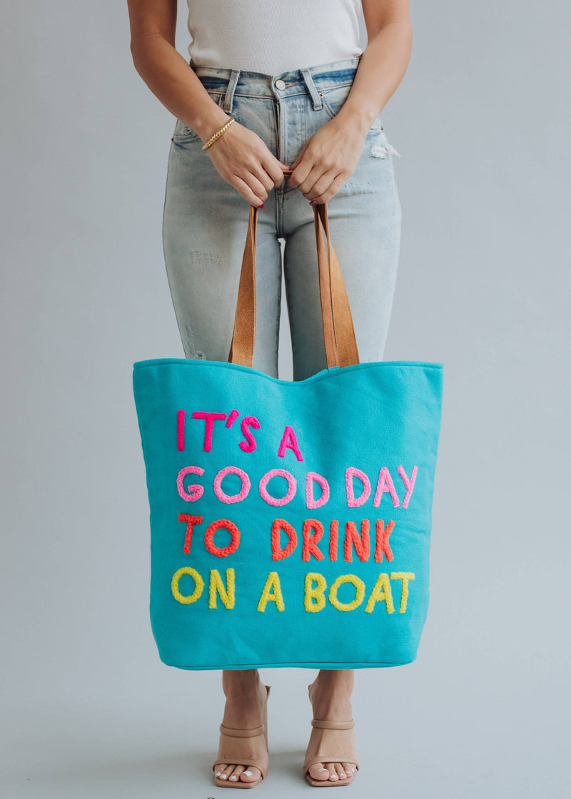 Giant Drink On A Boat Tote- Multiple Colors