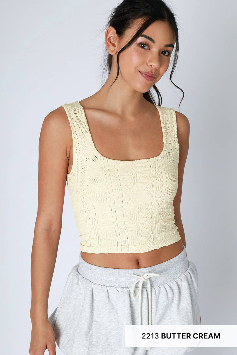 Double Lace Square Crop Top
