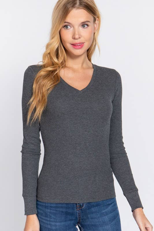 Laura Long Sleeve V-Neck Thermal