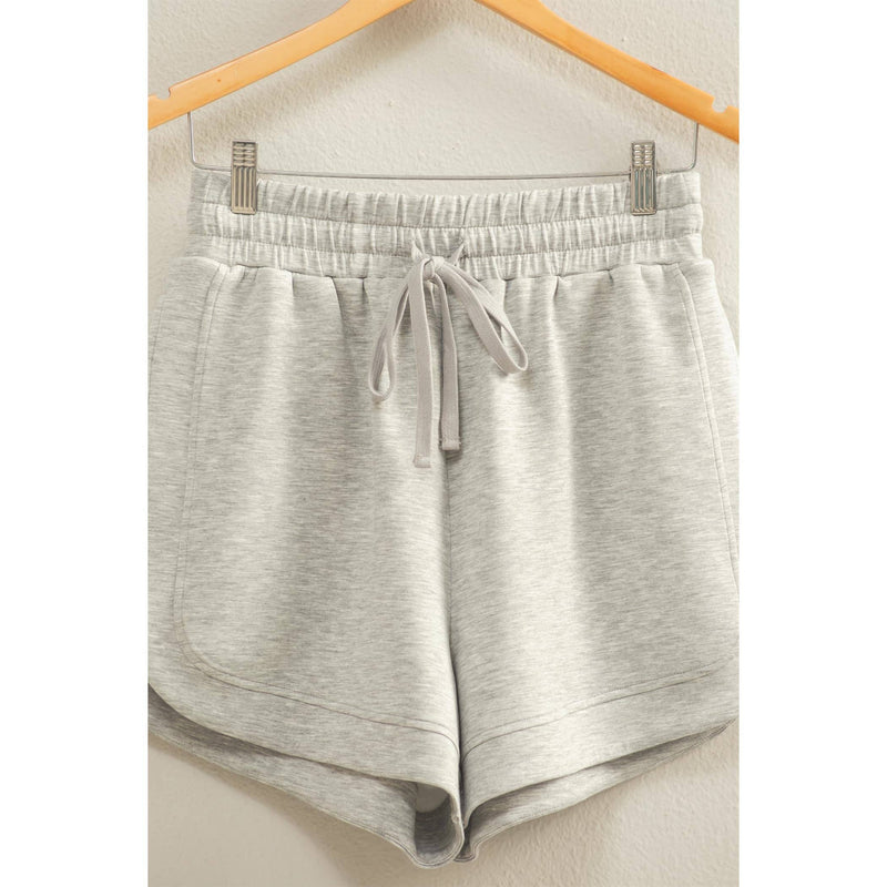 Scuba Elasticized Waist Casual Loose Sweat Shorts