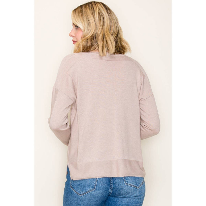 V NECK PULLOVER SWEATER