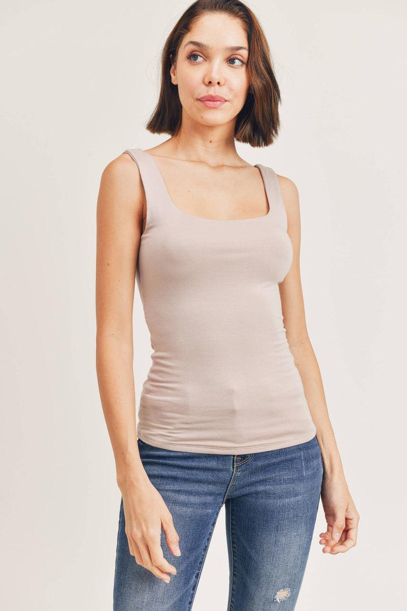 Dina Double Layered Tank- White