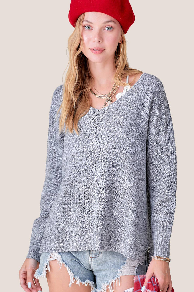 Lena Relaxed Sweater- Charcoal