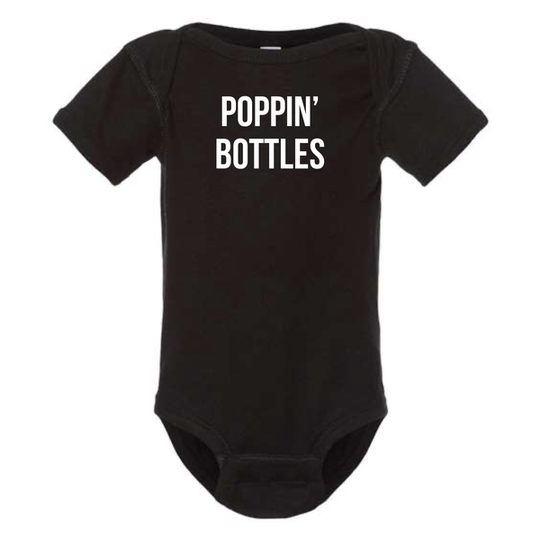 Poppin' Bottles Onesie- Black