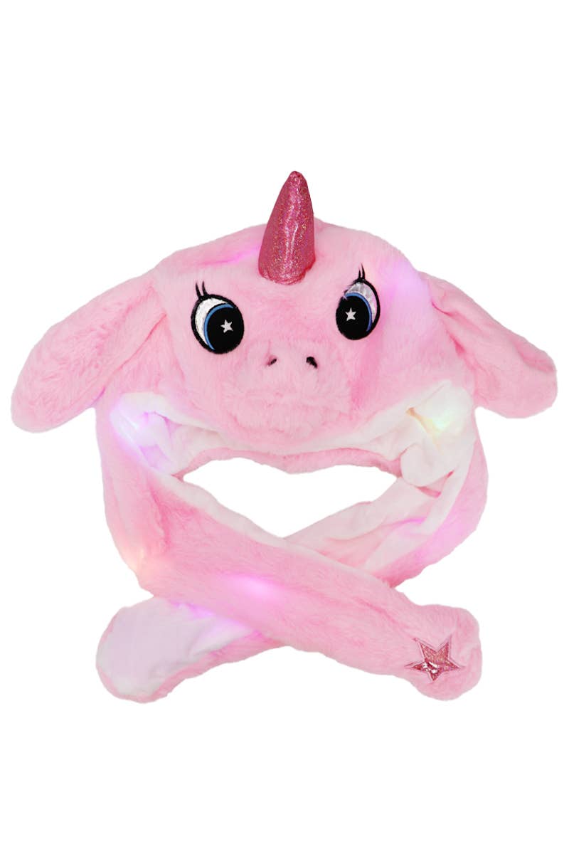 Unicorn Fluffy Fur LED Light-Up Ear Moving Hat