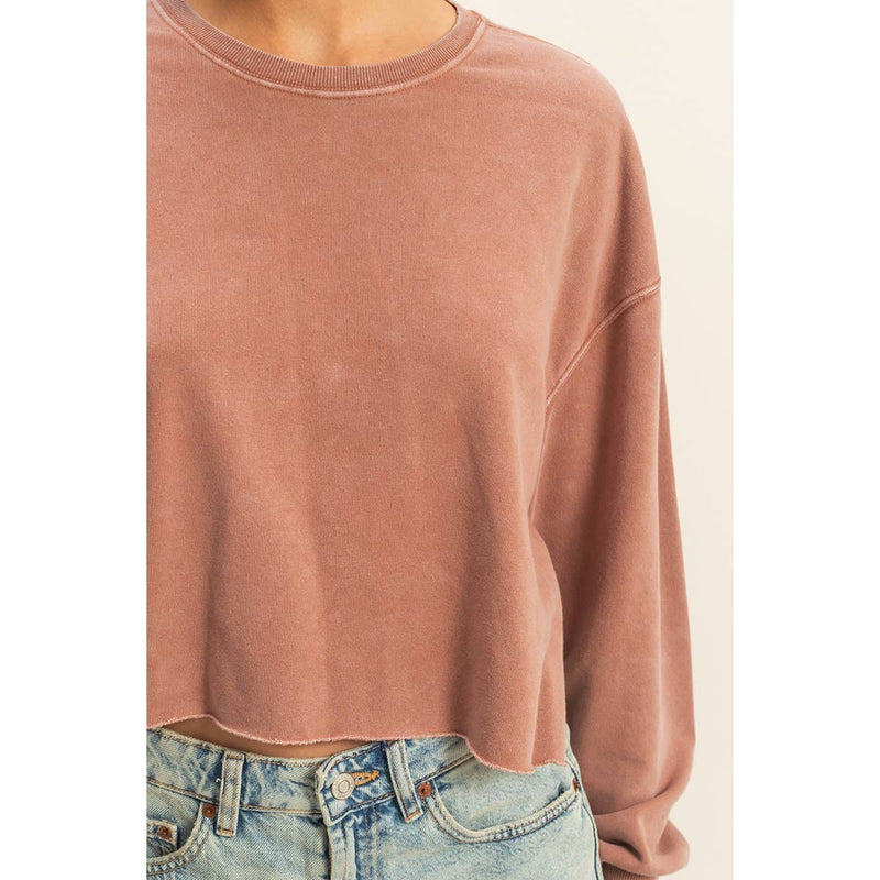 Nita Cropped Sweatshirt With Raw Hem