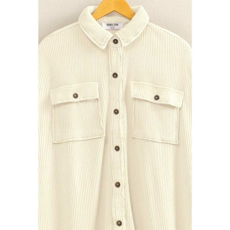 Waffle Button Up Shacket