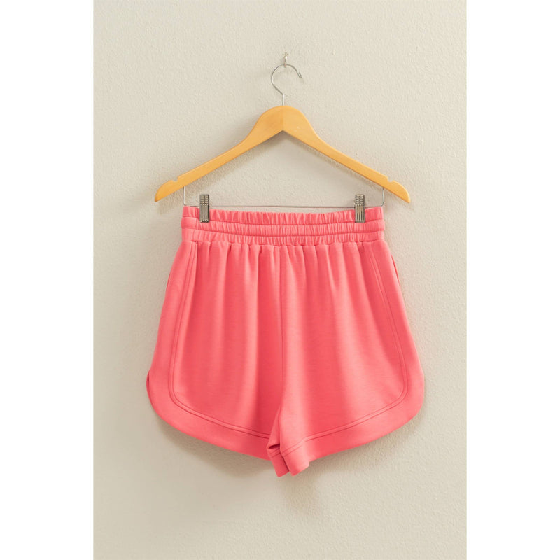 Scuba Elasticized Waist Casual Loose Sweat Shorts